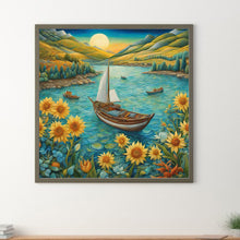 Load image into Gallery viewer, Sunflowers And Boats 30*30CM (canvas) Full Round Drill Diamond Painting
