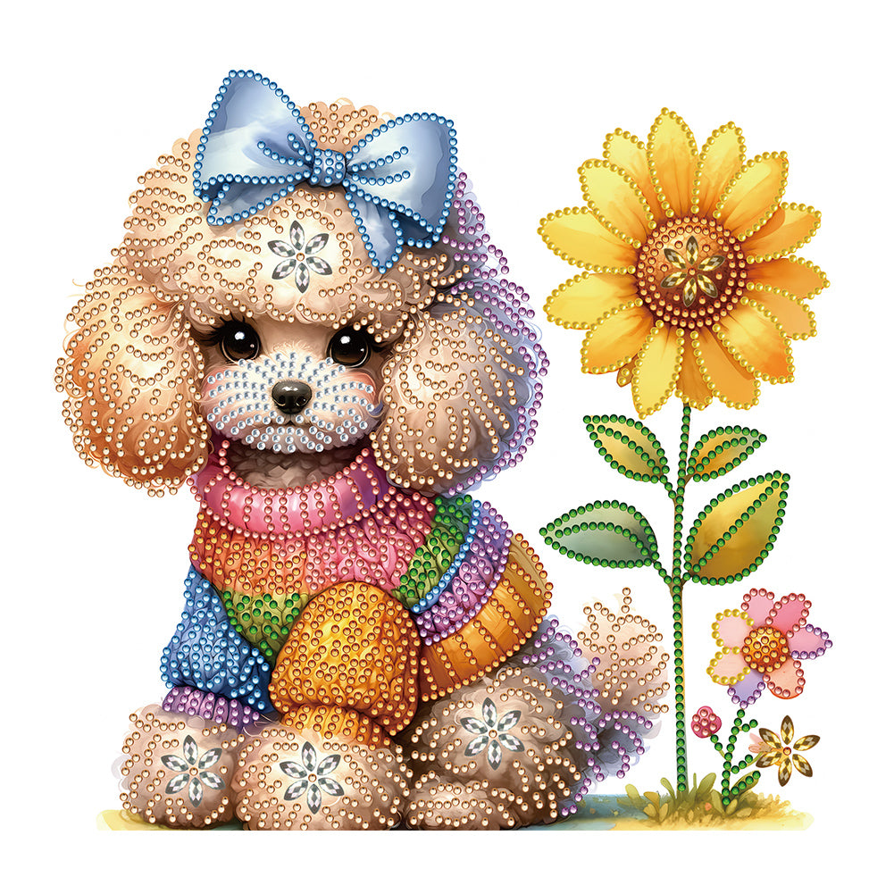 Teddy Dog 35*30CM (canvas) Partial Special-Shaped Drill Diamond Painting