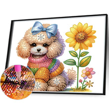 Load image into Gallery viewer, Teddy Dog 35*30CM (canvas) Partial Special-Shaped Drill Diamond Painting
