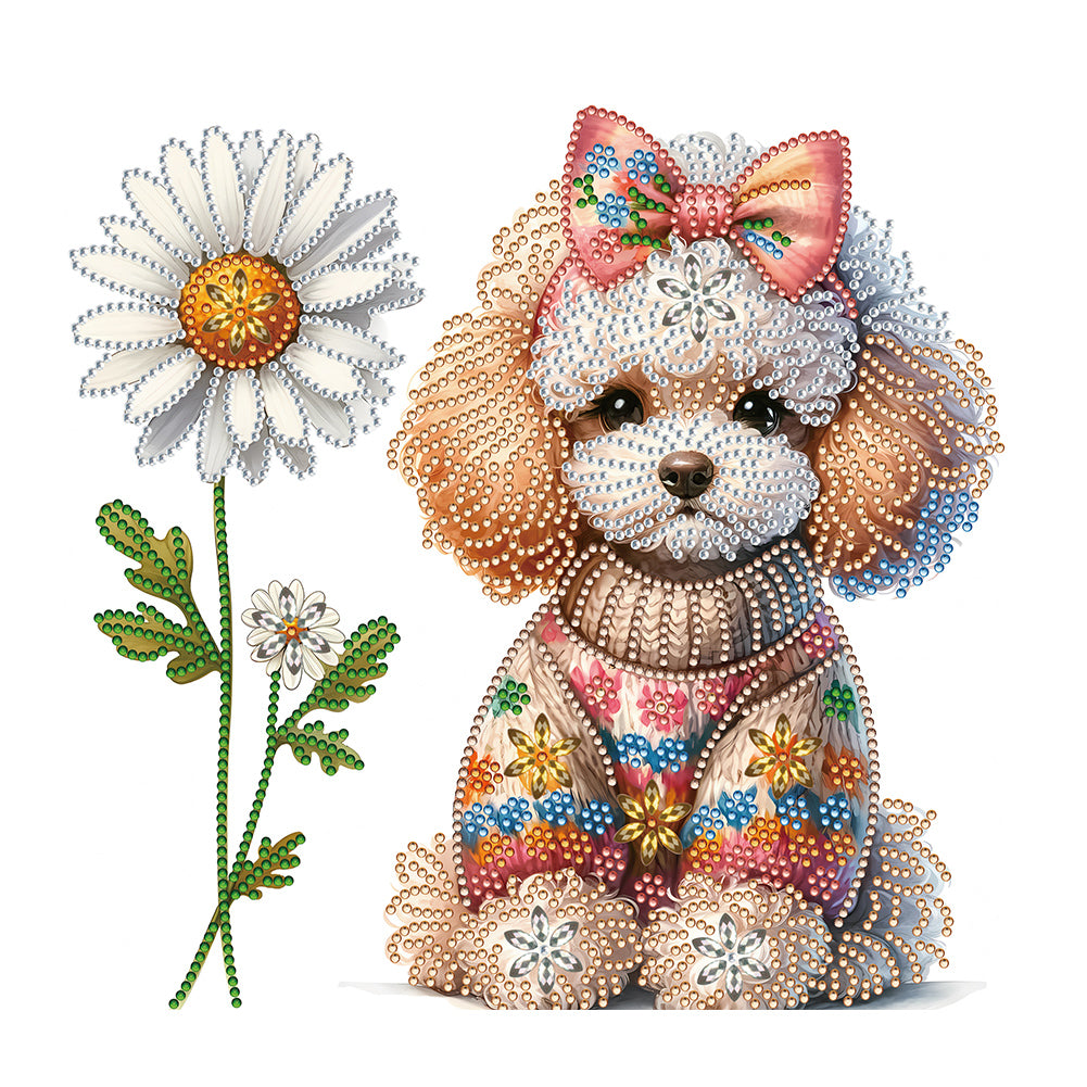 Teddy Dog 35*30CM (canvas) Partial Special-Shaped Drill Diamond Painting