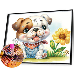 Bulldog 35*30CM (canvas) Partial Special-Shaped Drill Diamond Painting