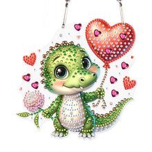 Load image into Gallery viewer, 5D DIY Diamond Painting Dots Pendant Cute for Garden Window Decor (Crocodile)
