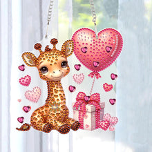 Load image into Gallery viewer, 5D DIY Diamond Painting Dots Pendant Cute for Garden Window Decor (Giraffe)
