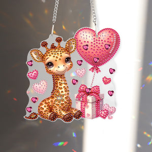 5D DIY Diamond Painting Dots Pendant Cute for Garden Window Decor (Giraffe)