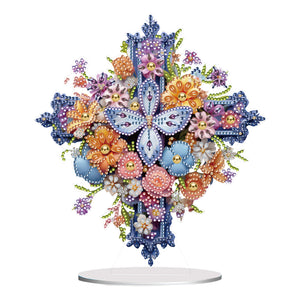 Special Shaped Flower Cross Desktop Diamond Art Kits Bedroom Table Decoration