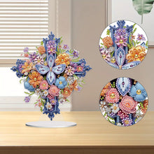 Load image into Gallery viewer, Special Shaped Flower Cross Desktop Diamond Art Kits Bedroom Table Decoration
