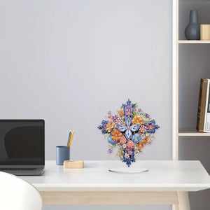 Special Shaped Flower Cross Desktop Diamond Art Kits Bedroom Table Decoration