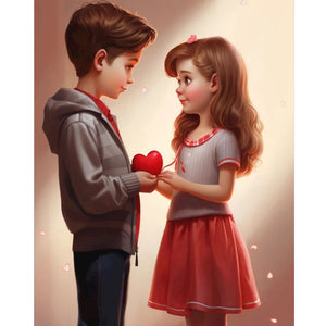 Sweet Couple 40*50CM (canvas) Full Round Drill Diamond Painting