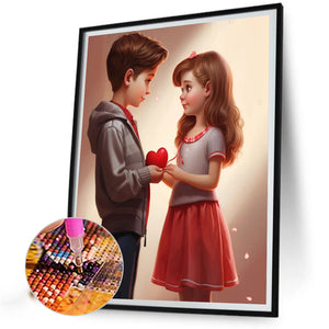 Sweet Couple 40*50CM (canvas) Full Round Drill Diamond Painting