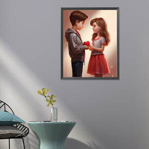 Sweet Couple 40*50CM (canvas) Full Round Drill Diamond Painting