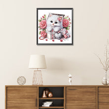 Load image into Gallery viewer, White Cat 30*30CM (canvas) Partial Special-Shaped Drill Diamond Painting
