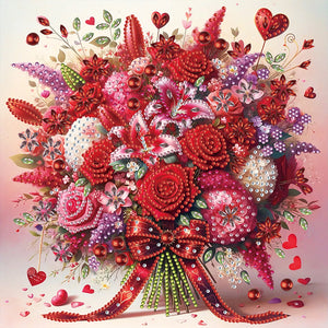 Rose Bouquet 30*30CM (canvas) Partial Special-Shaped Drill Diamond Painting