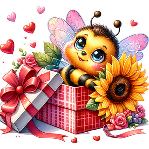 Cute Bee 30*30CM (canvas) Full Round Drill Diamond Painting