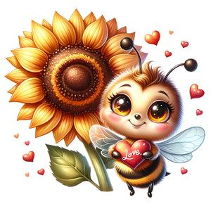 Cute Bee 30*30CM (canvas) Full Round Drill Diamond Painting