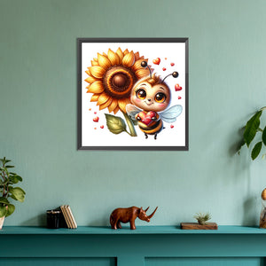 Cute Bee 30*30CM (canvas) Full Round Drill Diamond Painting