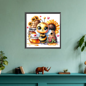 Cute Bee 30*30CM (canvas) Full Round Drill Diamond Painting