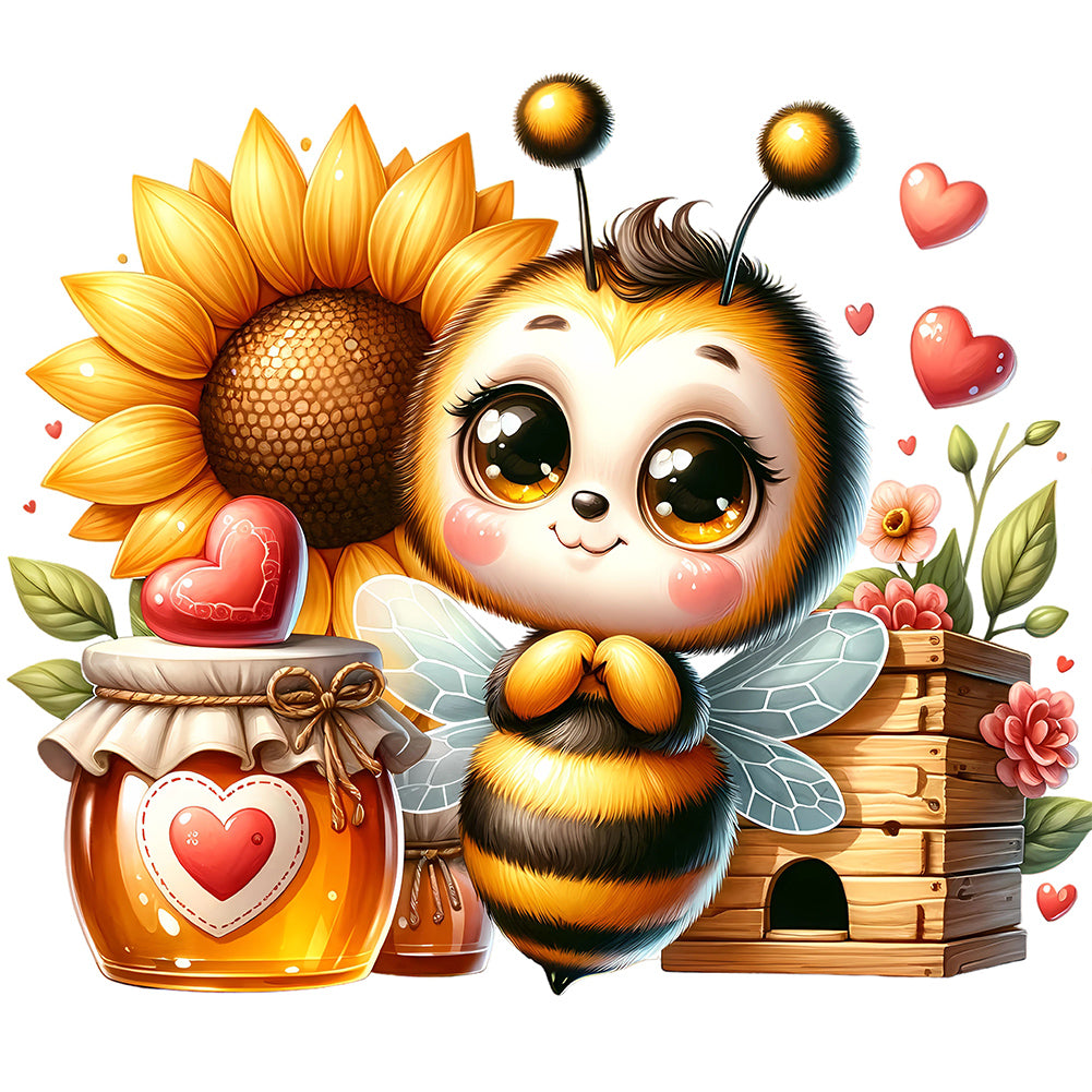 Cute Bee 30*30CM (canvas) Full Round Drill Diamond Painting