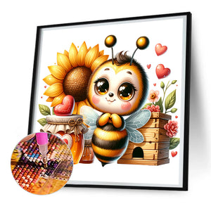 Cute Bee 30*30CM (canvas) Full Round Drill Diamond Painting