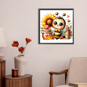 Cute Bee 30*30CM (canvas) Full Round Drill Diamond Painting