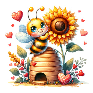 Cute Bee 30*30CM (canvas) Full Round Drill Diamond Painting