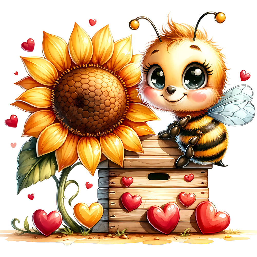 Cute Bee 30*30CM (canvas) Full Round Drill Diamond Painting