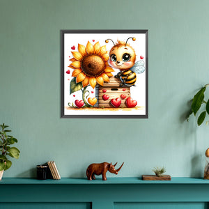 Cute Bee 30*30CM (canvas) Full Round Drill Diamond Painting