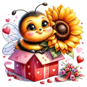 Cute Bee 30*30CM (canvas) Full Round Drill Diamond Painting