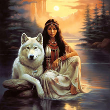 Load image into Gallery viewer, Beauty White Wolf 30*30CM (canvas) Full Round Drill Diamond Painting
