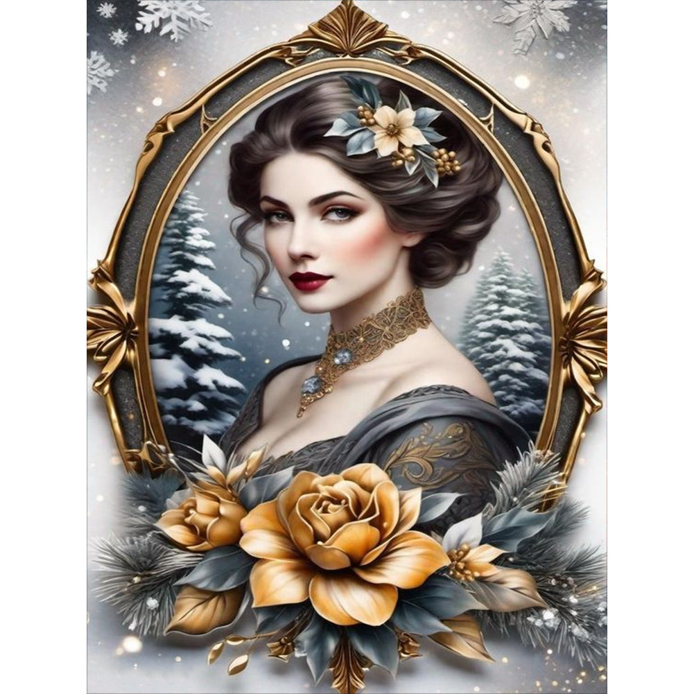Noble Lady 30*40CM (canvas) Full Round Drill Diamond Painting