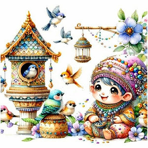 Goblin And Bird'S Nest 30*30CM (canvas) Full Round Drill Diamond Painting