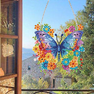 Acrylic Butterfly Single Side Diamond Art Hanging Pendant for Wall Home Decor