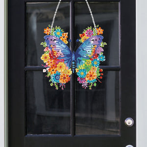 Acrylic Butterfly Single Side Diamond Art Hanging Pendant for Wall Home Decor