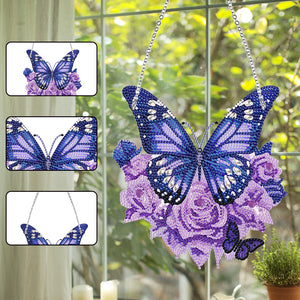 Acrylic Butterfly Single Side Diamond Art Hanging Pendant for Wall Home Decor