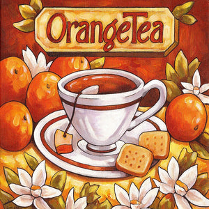 Orange Tea And Snacks 50*40CM (canvas) Full AB Round Drill Diamond Painting