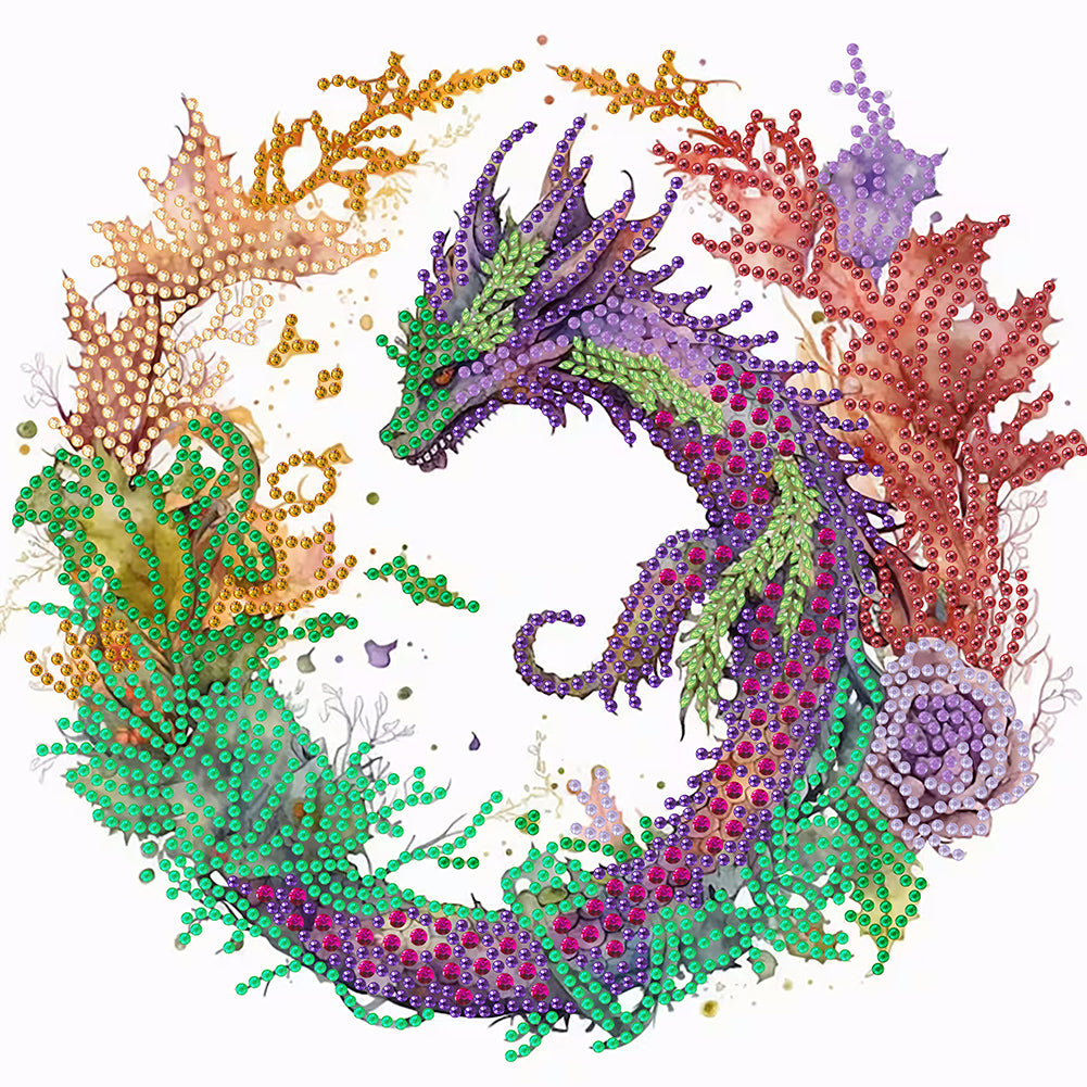 Circling Dragon 30*30CM (canvas) Partial Special-Shaped Drill Diamond Painting