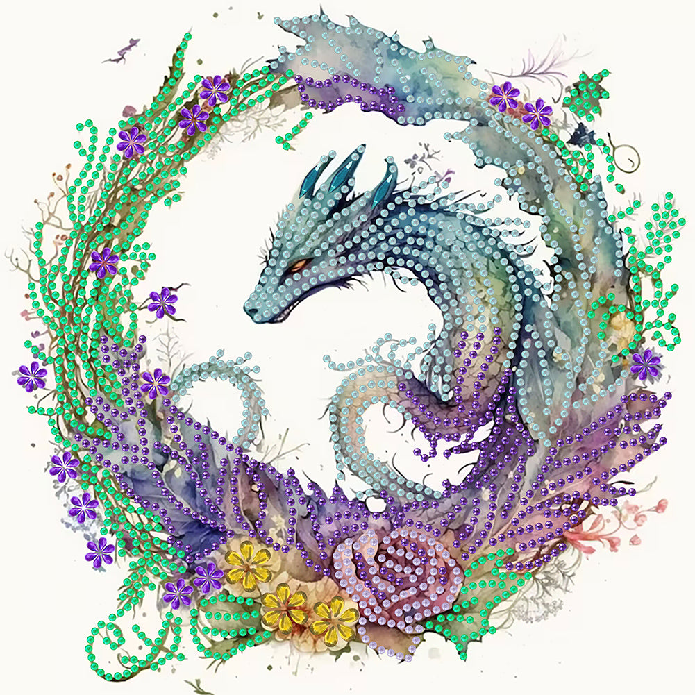 Circling Dragon 30*30CM (canvas) Partial Special-Shaped Drill Diamond Painting