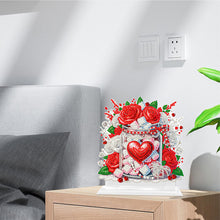 Load image into Gallery viewer, Acrylic Desktop 5D Diamond Art Kit Home Table Decor (Love Rose Cotton Candy Jar)
