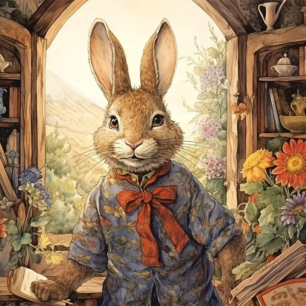 Rabbit 50*50CM (canvas) Full Round Drill Diamond Painting