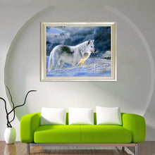 Load image into Gallery viewer, Snow Wolf 25x20cm(canvas) partial round drill diamond painting
