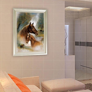 Horses 30x40cm(canvas) partial round drill diamond painting
