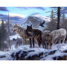 Load image into Gallery viewer, Wolf 25x20cm(canvas) partial round drill diamond painting
