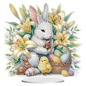 Special Shape Easter Rabbit Egg Flower Desktop Diamond Art Home Decor (LL140)