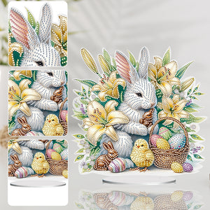 Special Shape Easter Rabbit Egg Flower Desktop Diamond Art Home Decor (LL140)