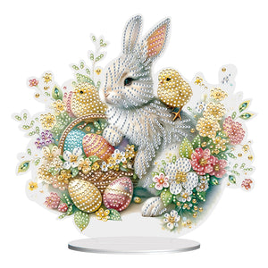 Special Shape Easter Rabbit Egg Flower Desktop Diamond Art Home Decor (LL142)