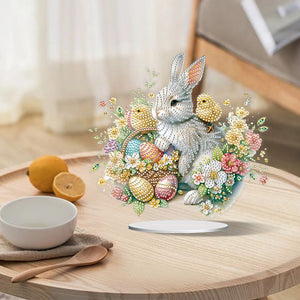 Special Shape Easter Rabbit Egg Flower Desktop Diamond Art Home Decor (LL142)