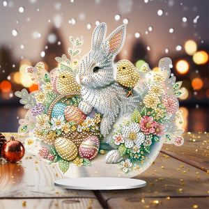 Special Shape Easter Rabbit Egg Flower Desktop Diamond Art Home Decor (LL142)