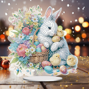 Special Shape Easter Rabbit Egg Flower Desktop Diamond Art Home Decor (LL144)