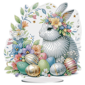 Special Shape Easter Rabbit Egg Flower Desktop Diamond Art Home Decor (LL147)