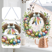 Load image into Gallery viewer, Single Sided Easter Wreath Diamond Art Hanging Pendant Wall Decor (Bowknot)
