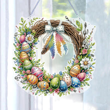 Load image into Gallery viewer, Single Sided Easter Wreath Diamond Art Hanging Pendant Wall Decor (Bowknot)
